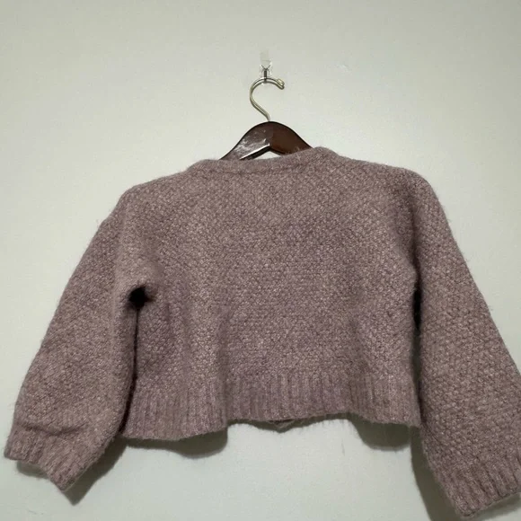 Velvet by Graham & Spencer Lavender Cropped Button Cardigan Shrunken Large - Picture 8 of 11